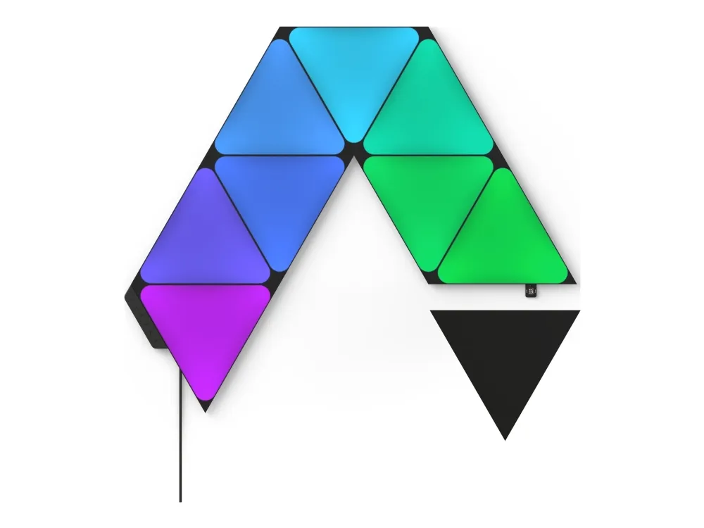 Nanoleaf Shapes Starter Kit - Lyspanelsæt - LED - 230 x 200 mm - 1.5 W - 16 millioner farver - 1200-6500 K - triangel - sort