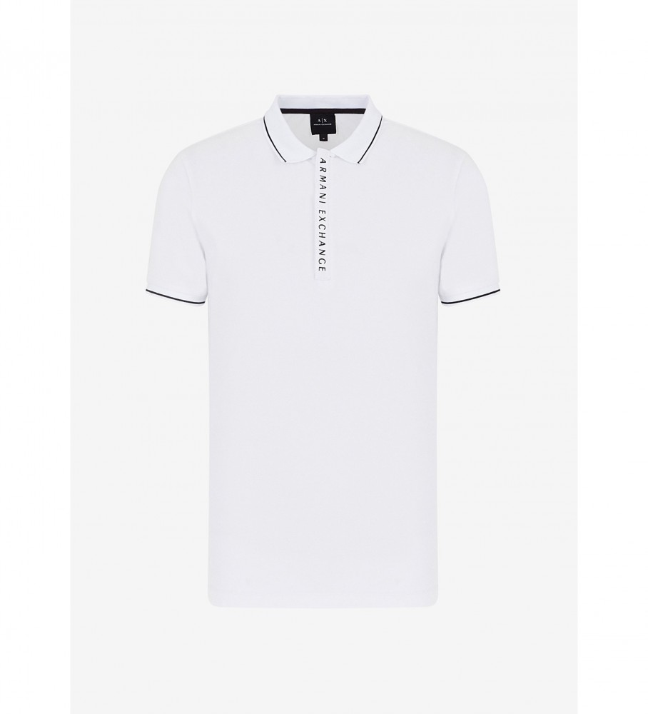 Camisa polo básica Armani Exchange com logotipo branco