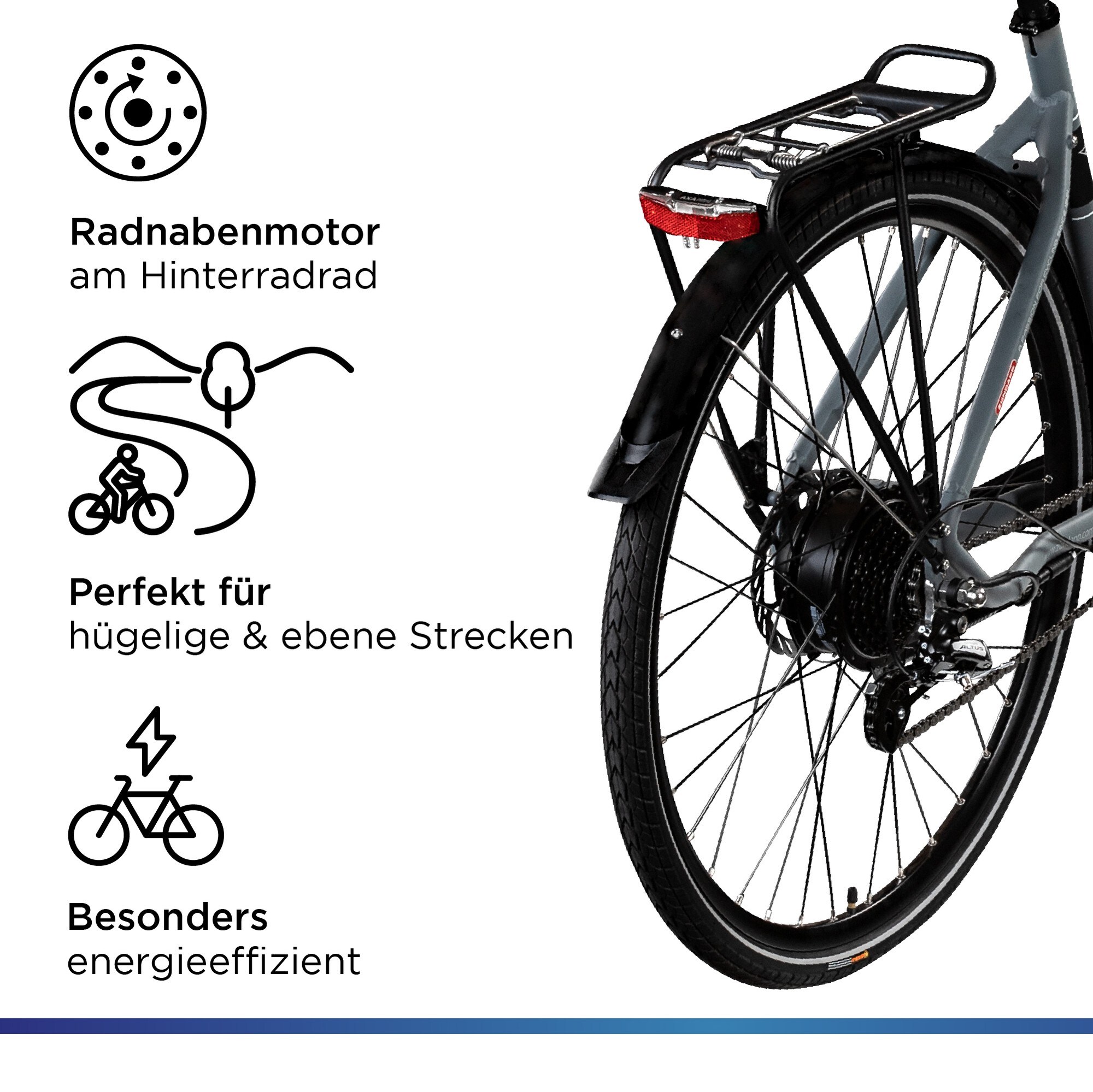 Zündapp Z810 E Bike Trekkingrad Damen ab 155 cm mit 24 Gängen und Beleuchtung StVZO