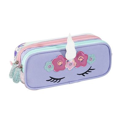 Trousse Licorne - 2 compartiments - violet - Viquel