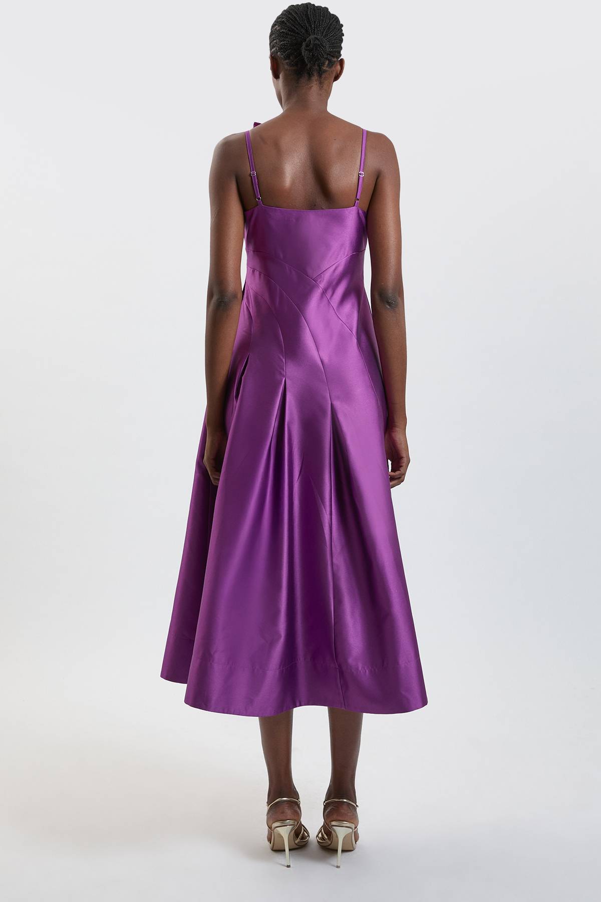 KarenMillen Robe Maxi Longue Asymétrique En Satin Structuré