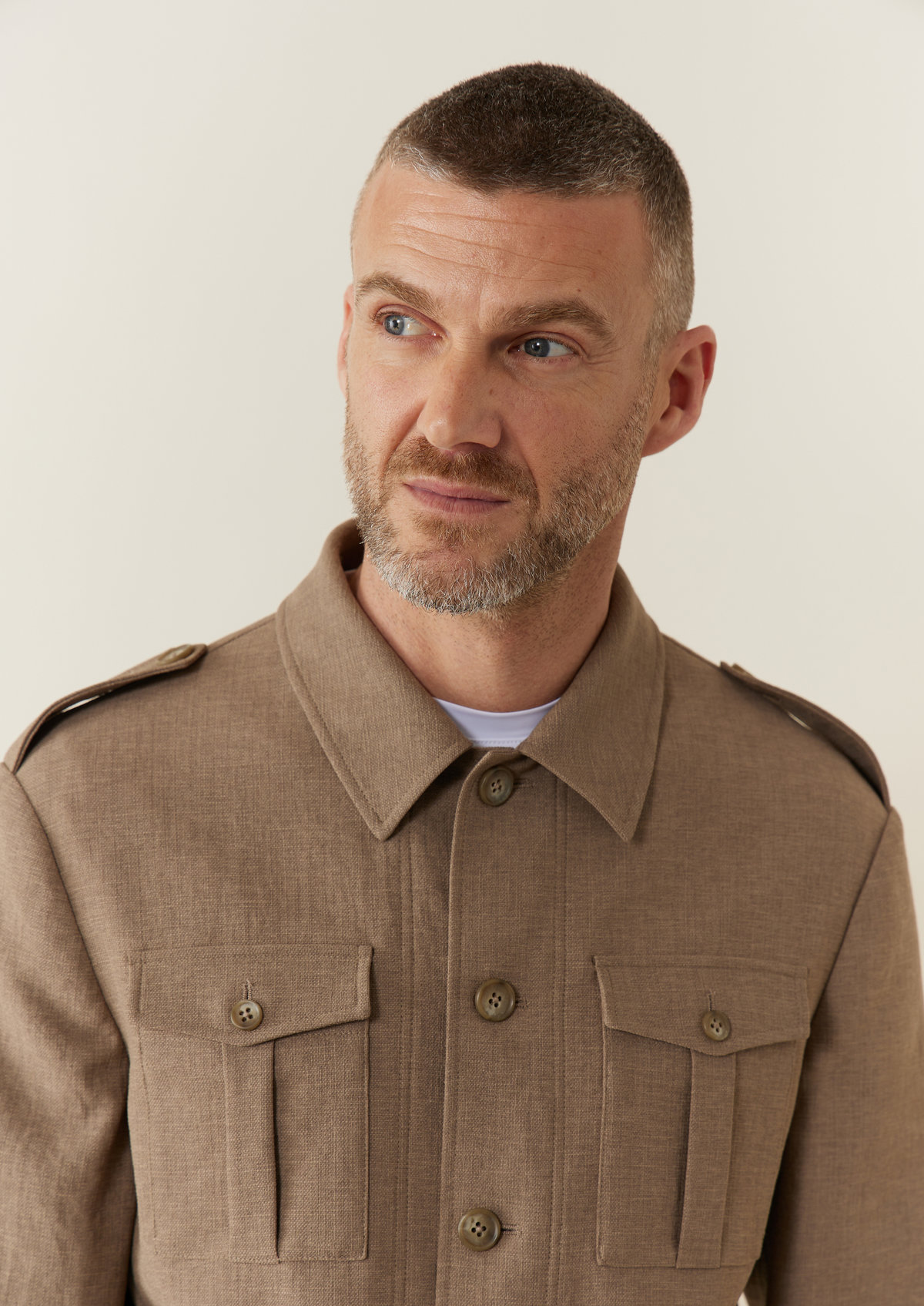 Veste saharienne Kurma en polyester recyclé uni taupe
