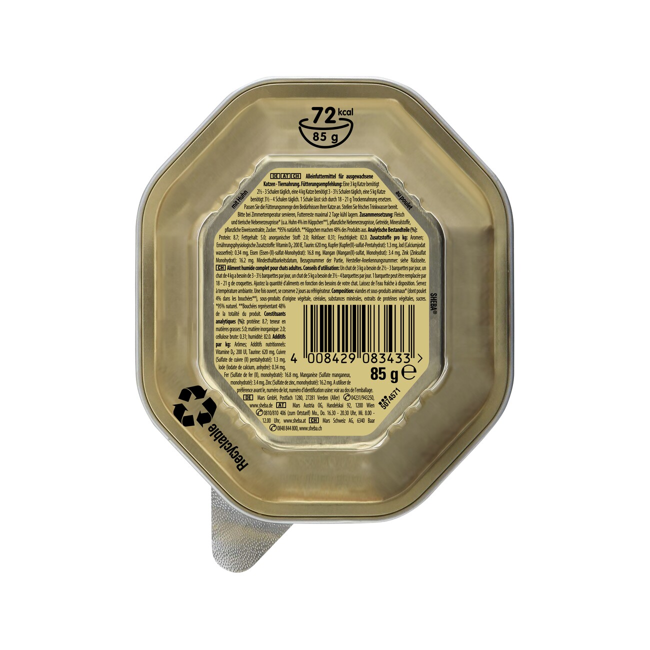 Sheba Schale Selection in Sauce Häppchen mit Huhn 22 x 85g