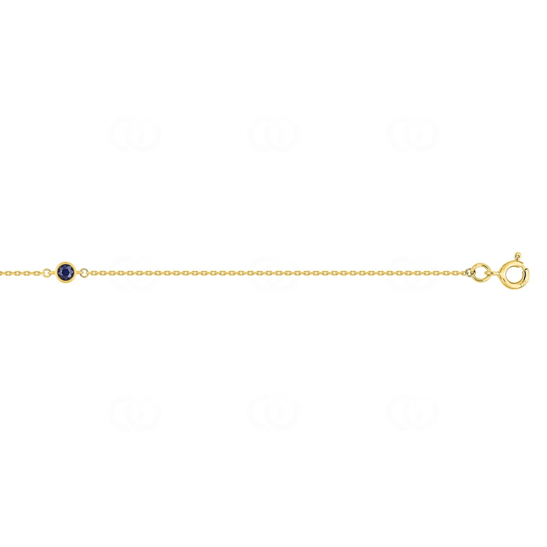 Armband 750/18 K Gelbgold mit Saphir in Zargenfassung