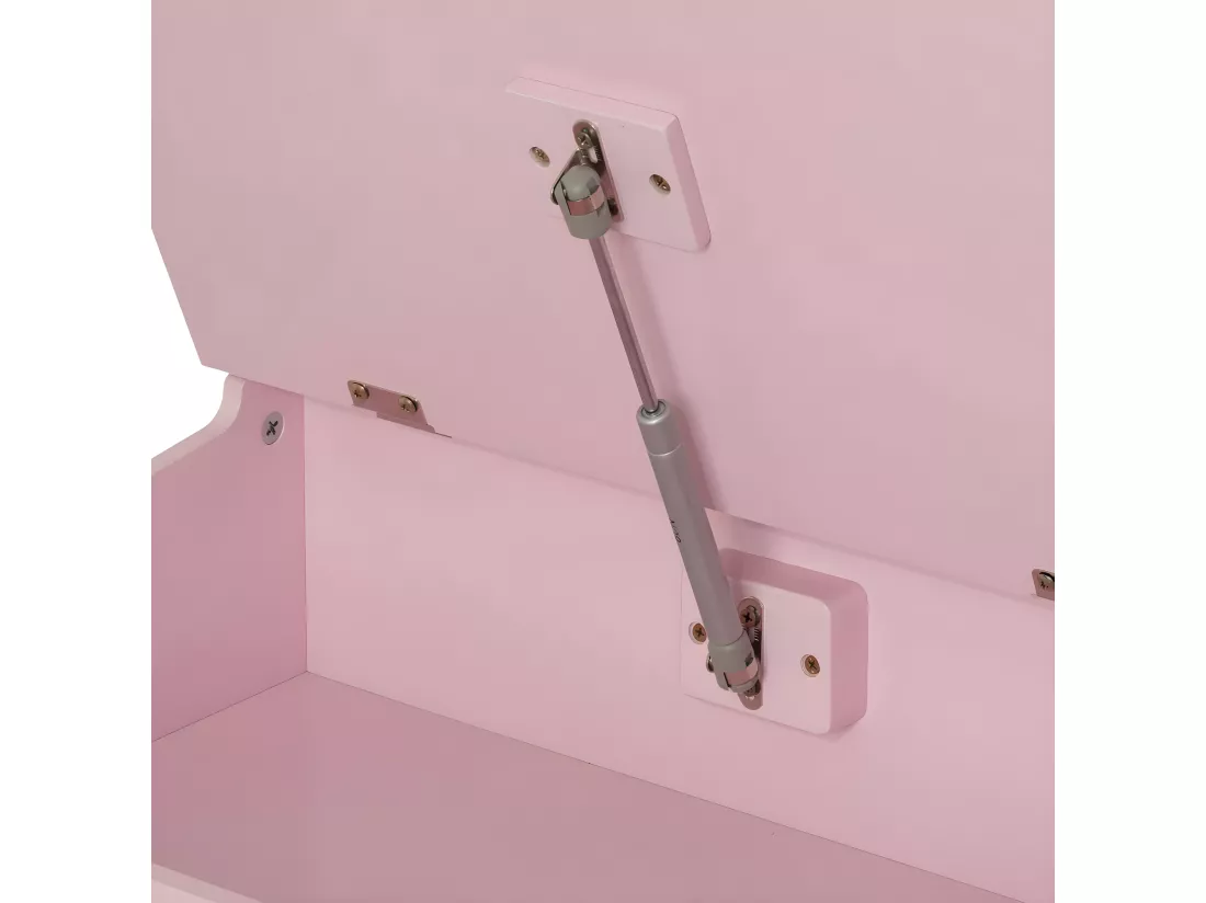 Pupitre d'écolier rose avec couvercle rabattable