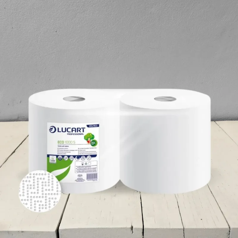 LUCART - Bobine blanche d'essuyage - 2 plis - 1000 feuilles - x2