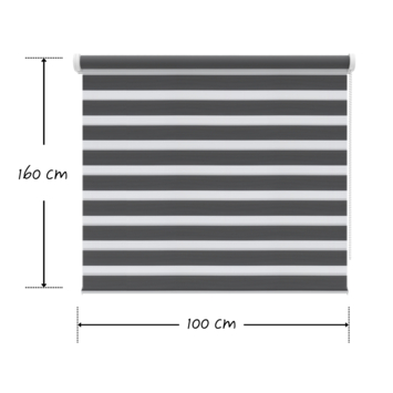 KARWEI duo rolgordijn lichtdoorlatend antraciet (kleurnr. 4502) 100x160 cm (bxh)