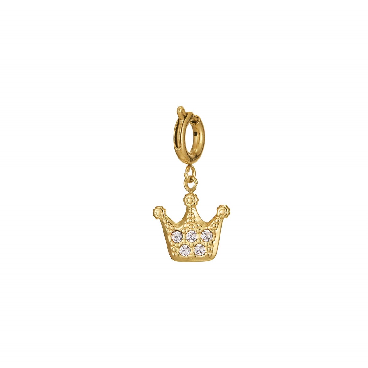 Charm Couronne acier doré or