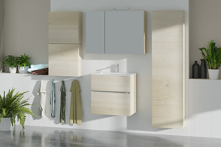 Colonne de salle de bains aspect chêne naturel Calao 45 cm