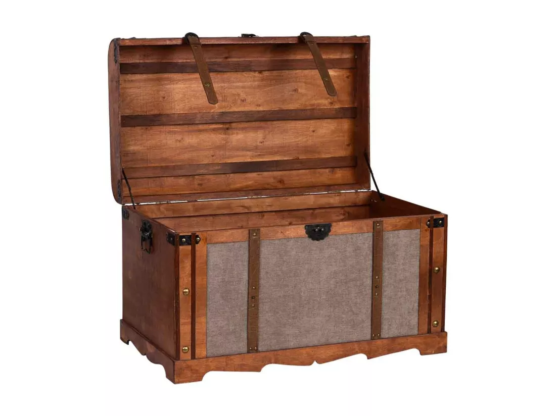 Coffre en bois marron 80x47x49