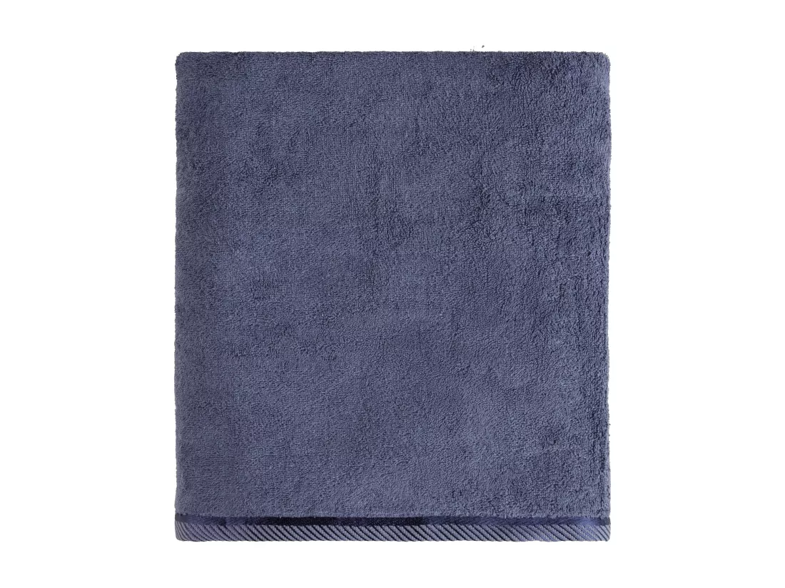 Serviette de Bain en Bambou Bleu Foncé 100x150 cm