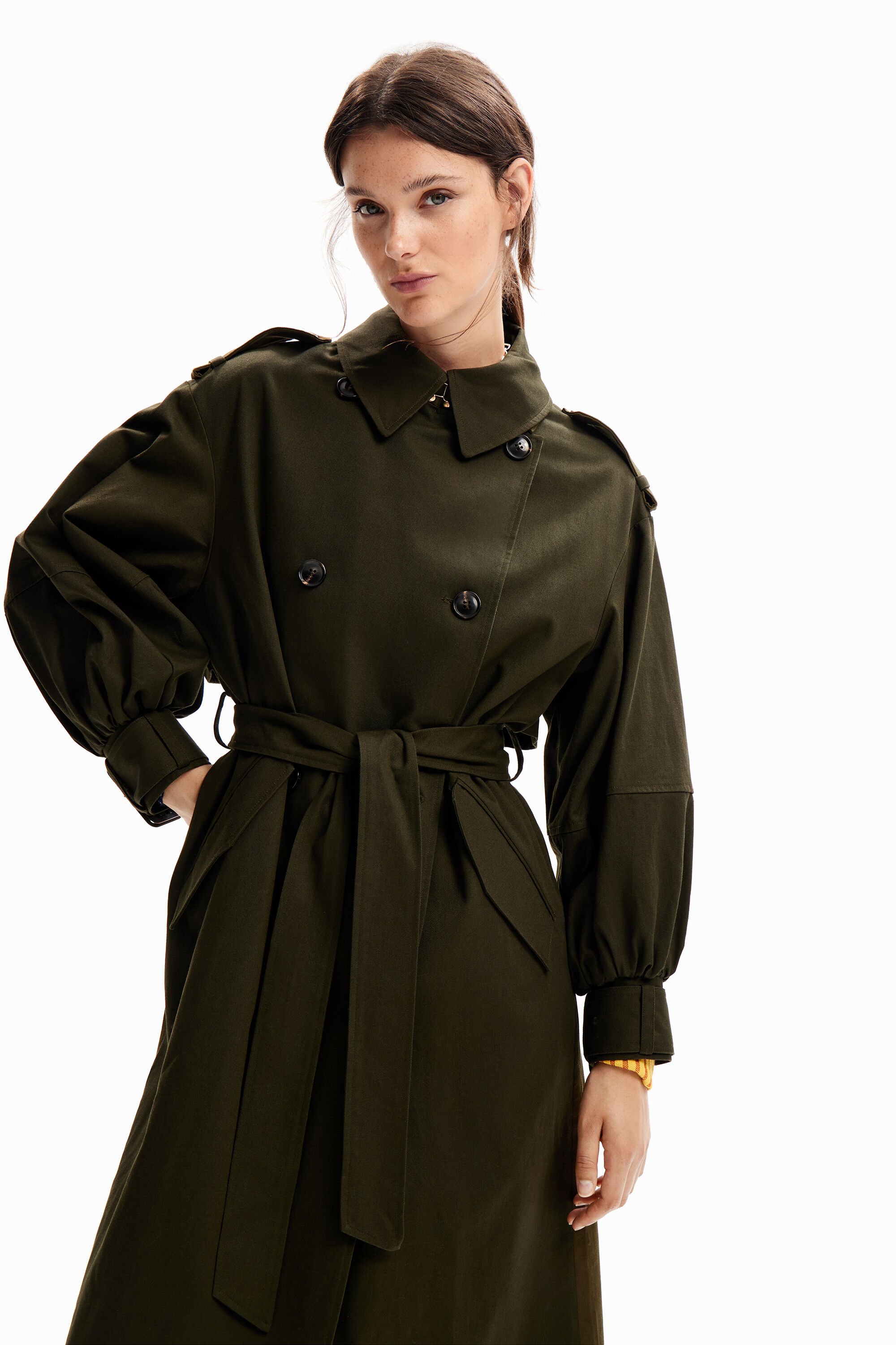 Gabardine oversize ceinture