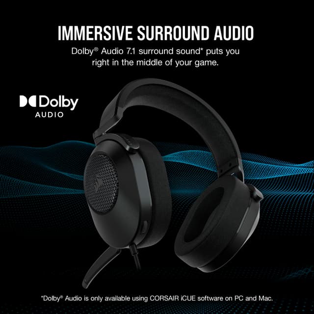 Corsair HS65 surround gaming headset (sort)