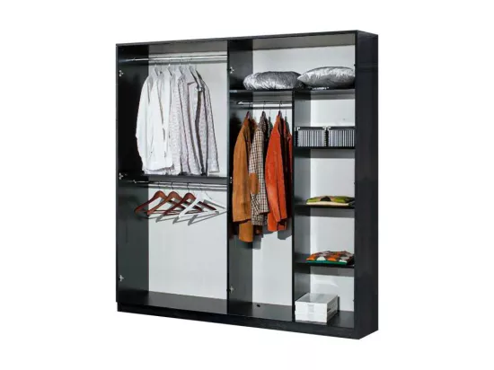 Chambre complète 140x190 Gris foncé brillant - ALEX
