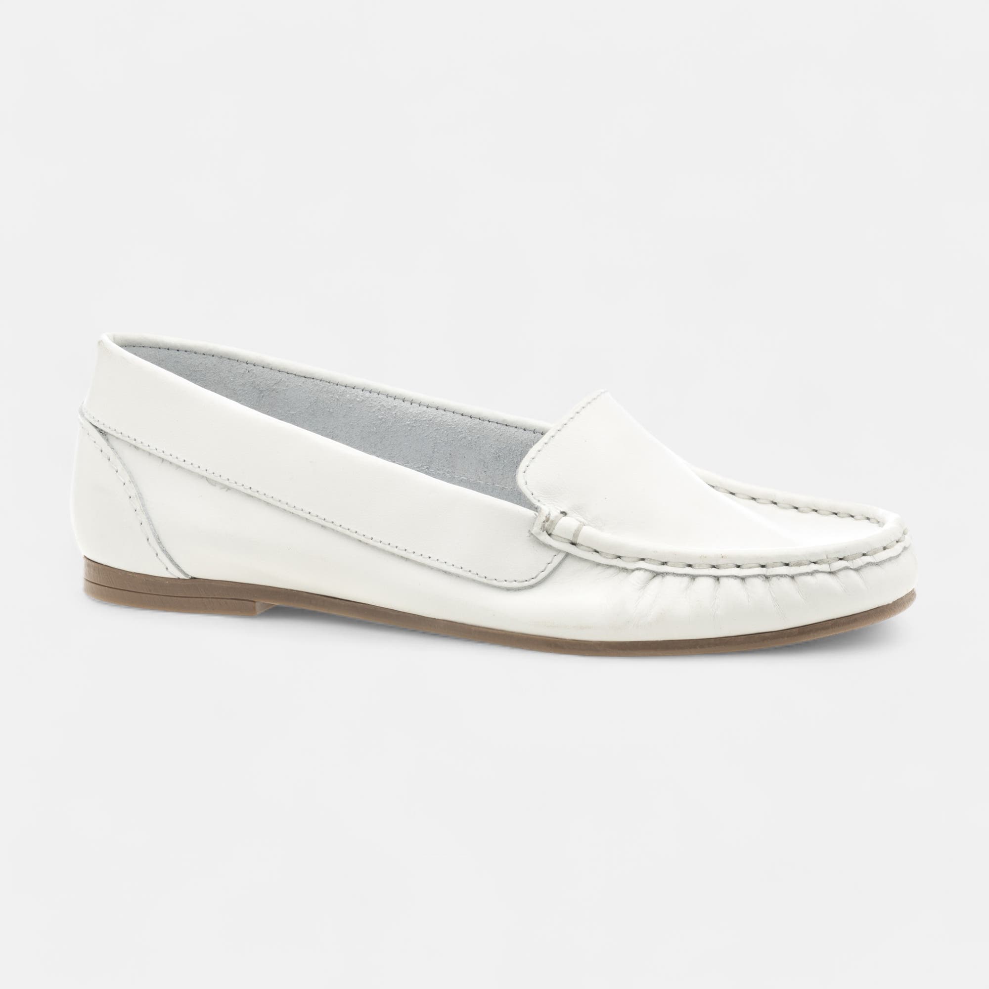 Mocassins Femme en cuir blanc