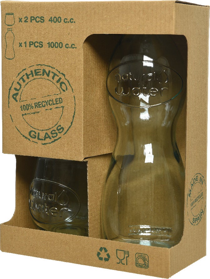 Decoris fles en glazen 3 stuks