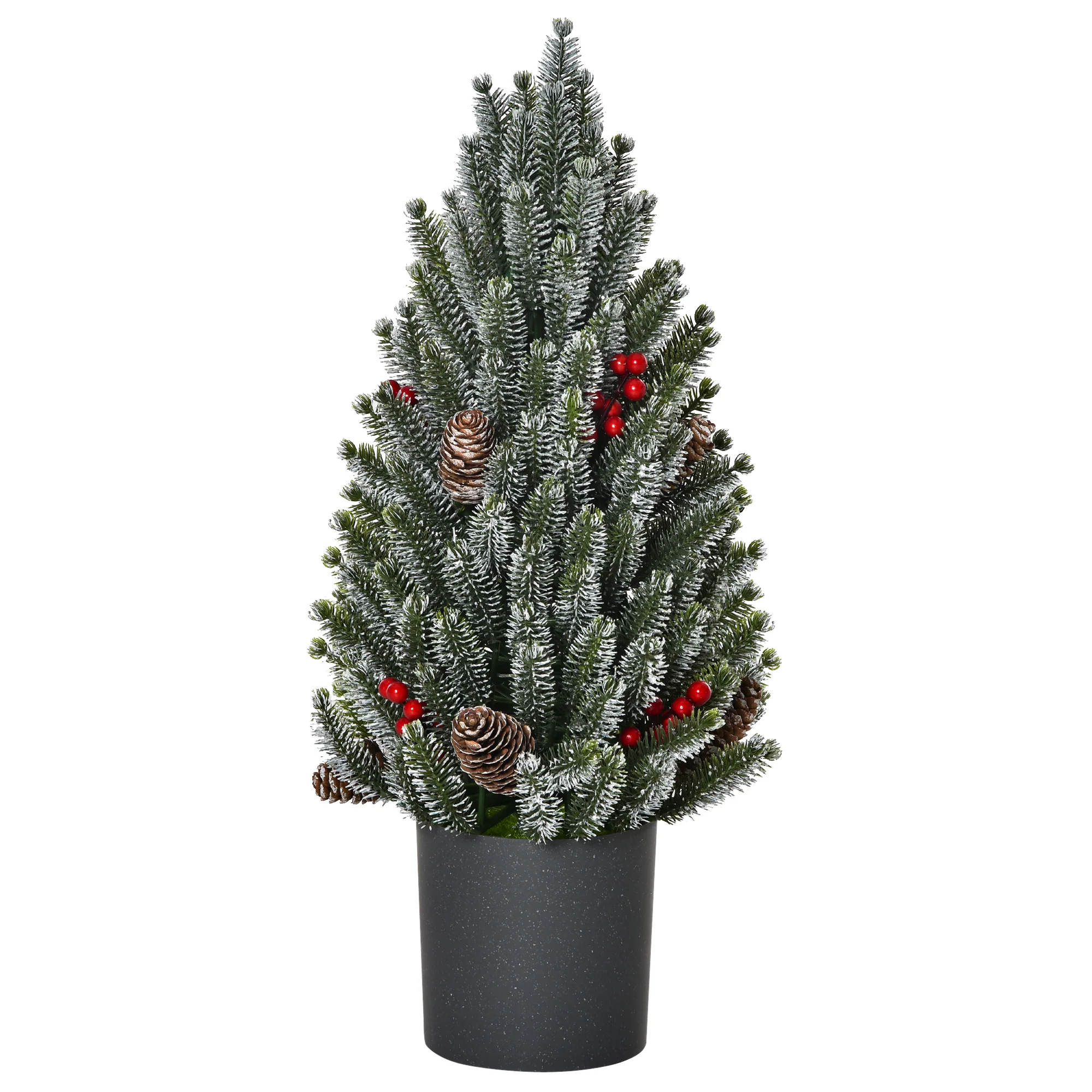 HOMCOM Künstlicher Weihnachtsbaum für den Tisch mit künstlicher Schneeoptik grün Ø27 x 47H cm