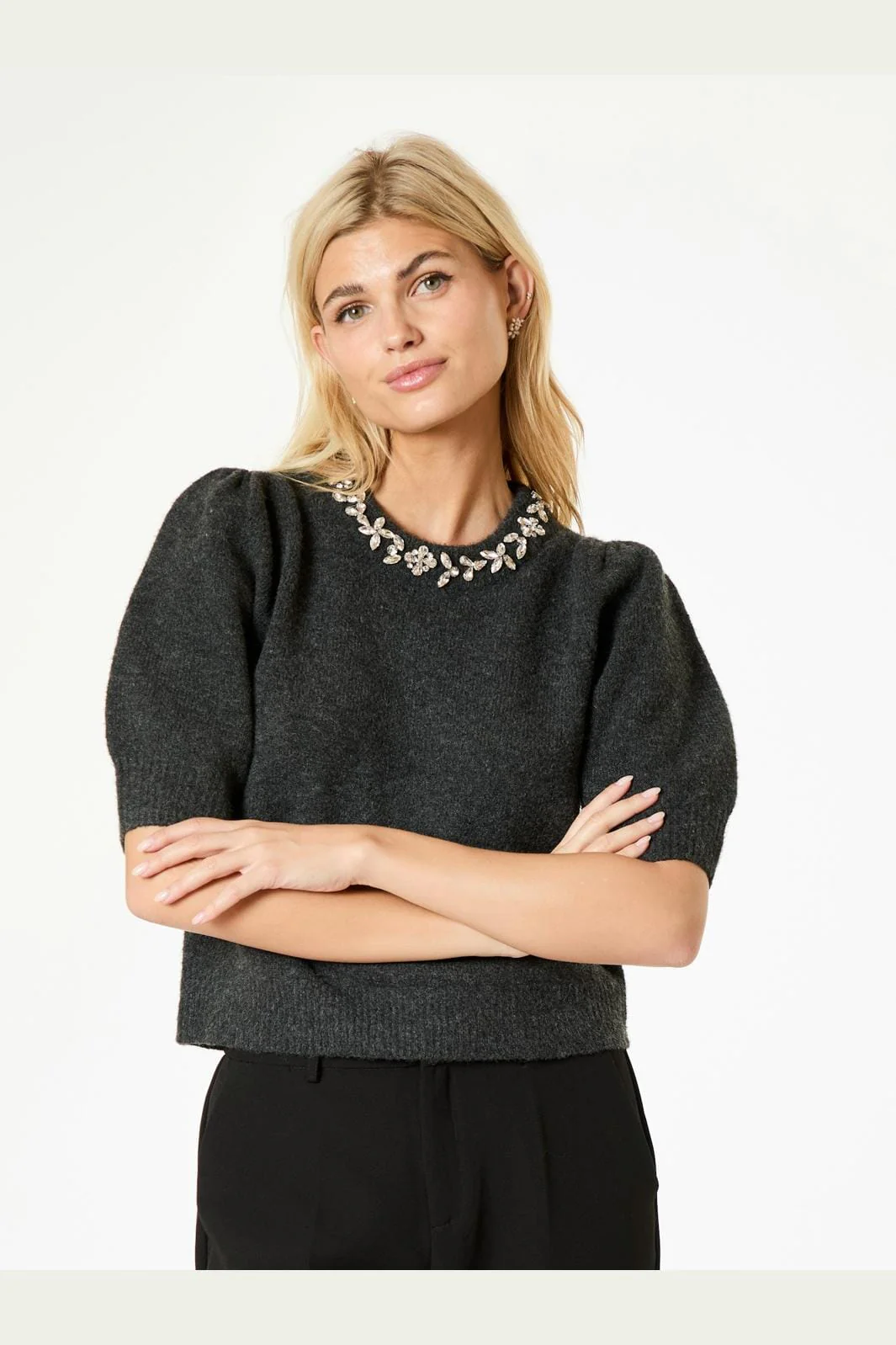 Neo Noir Maia Stone Knit Blouse