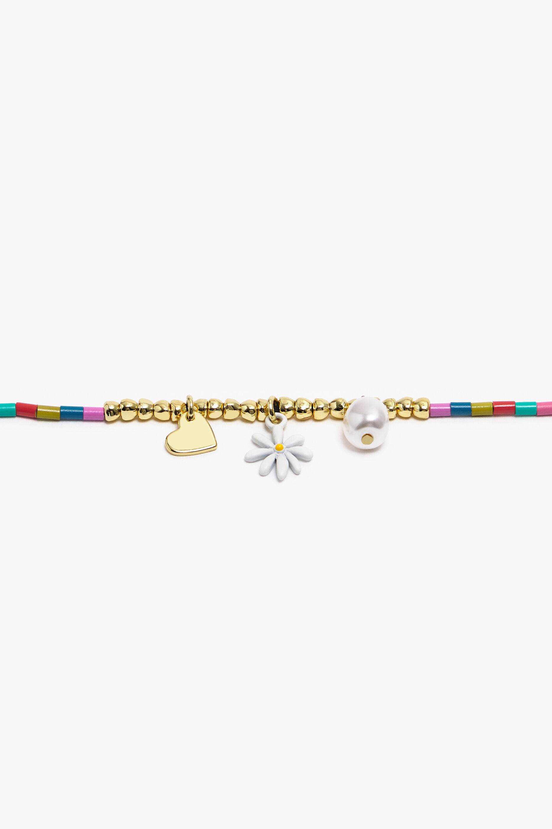 Colar de tubo pendente multicolorido