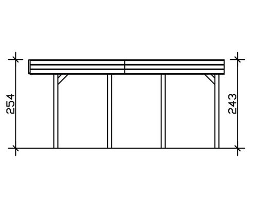 SKAN HOLZ Friesland dubbele carport inclusief EPDM dakbedekking en H-paalankers, 557 x 555 cm, geïmpregneerd