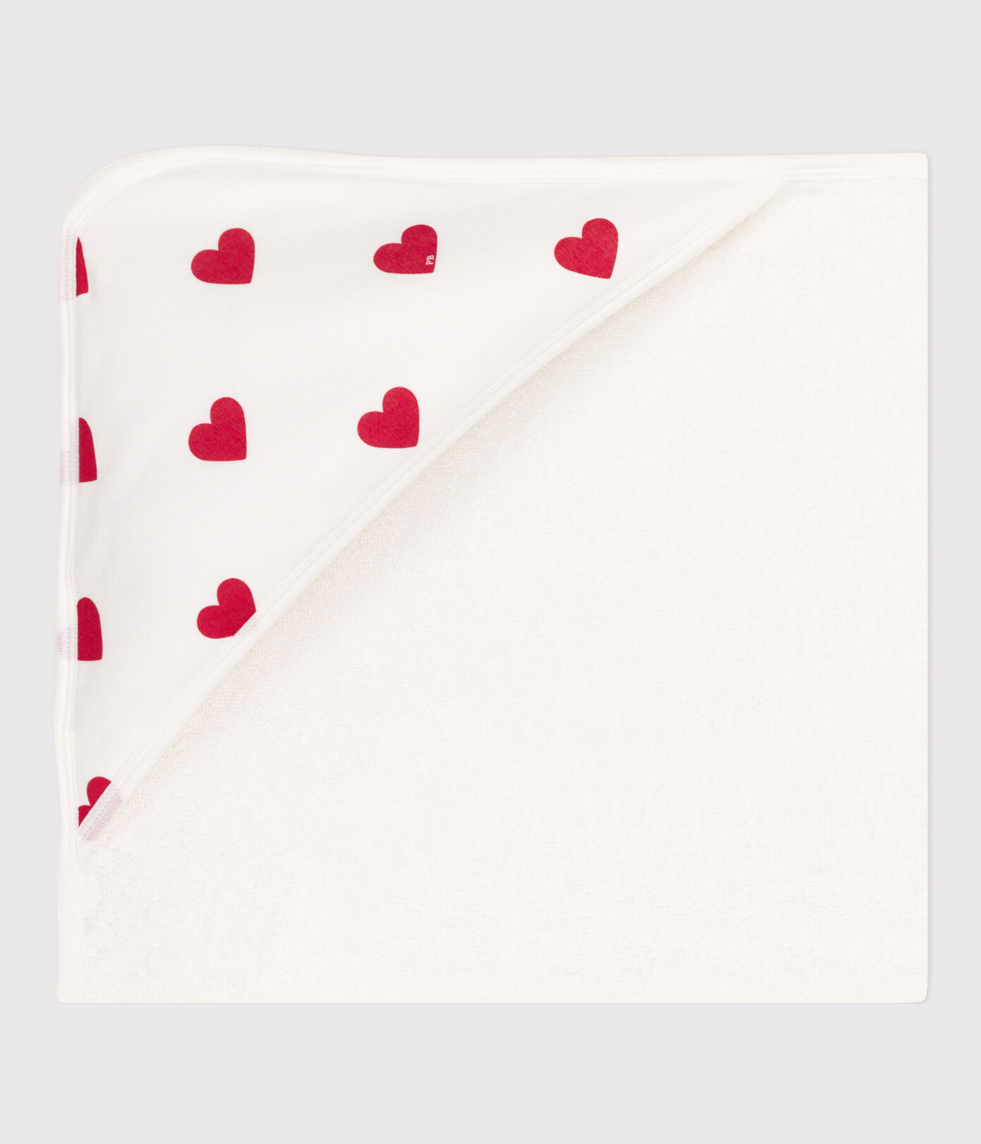 Carré de bain cœurs en coton