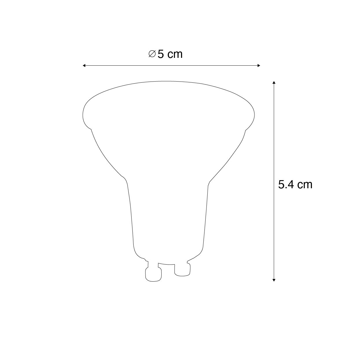 GU10 LED lamp 50mm zwart 7W 610 lm 3000K
