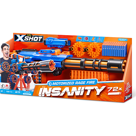 X-Shot Insanity motoriseret Rage Fire blaster med 72 pile