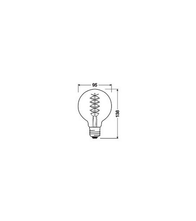 OSRAM Lampe Vintage 1906 Globe, 7W, E27, Warmweiss Dimmbare LED-Lampen, Vintage-Edition