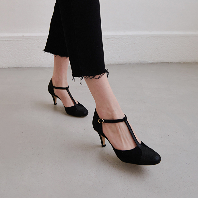 Salomés en velours  noir