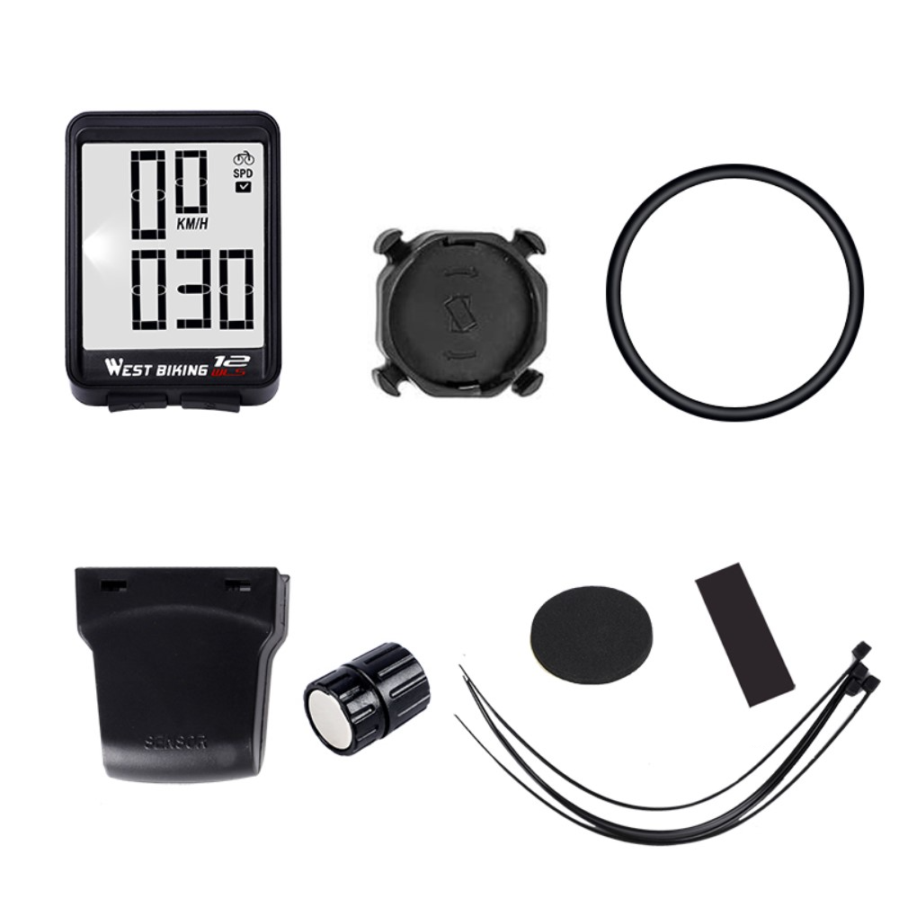Digitaler Fahrrad Computer Tacho Geschwindigkeitsmesser Kabelloser Velo Kilometer Zähler - Schwarz