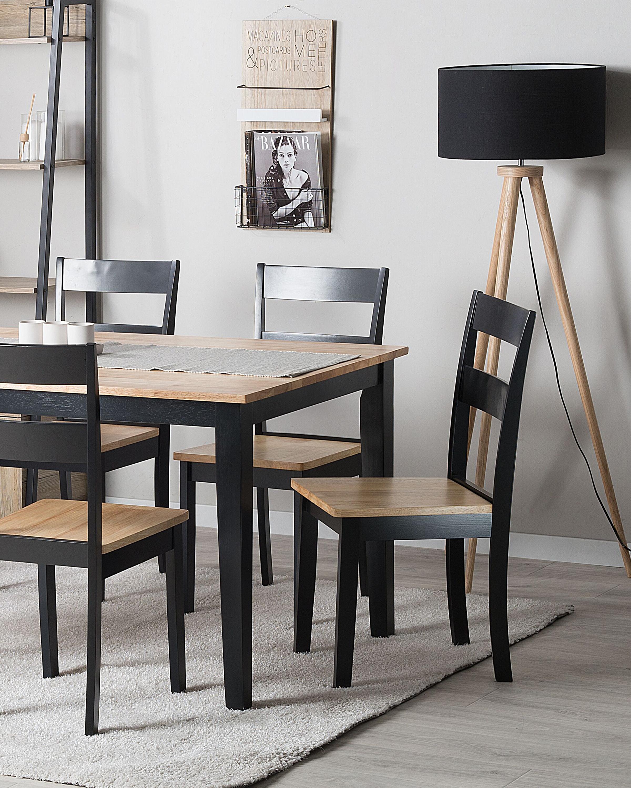 Set van 2 eetkamerstoelen GEORGIA Hout Zwart