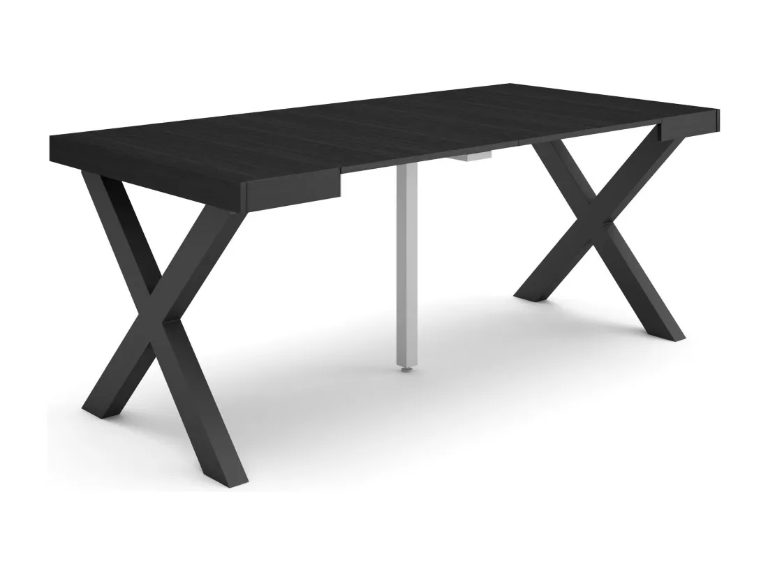 Table console extensible, 180, Pour 8 personnes, Pieds bois massif