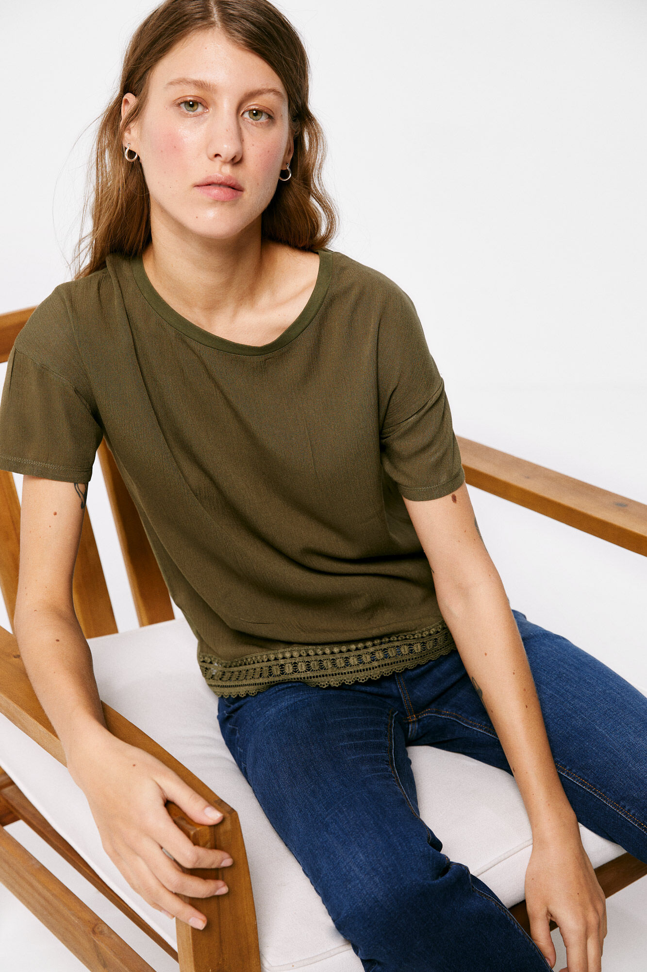 Camiseta de crochê - verde