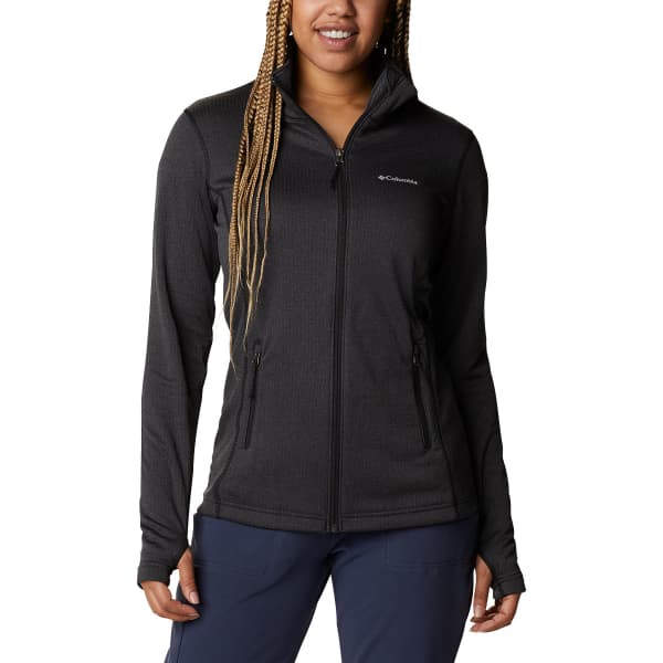 Veste polaire randonnée COLUMBIA W PARK VIEW™ GRID FLEECE FULL ZIP BLACK HEATHER
