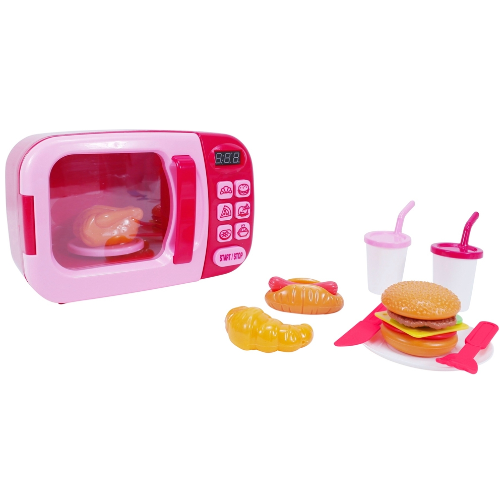 Küchen-Eckmikrowellen-Spielset, Rosa