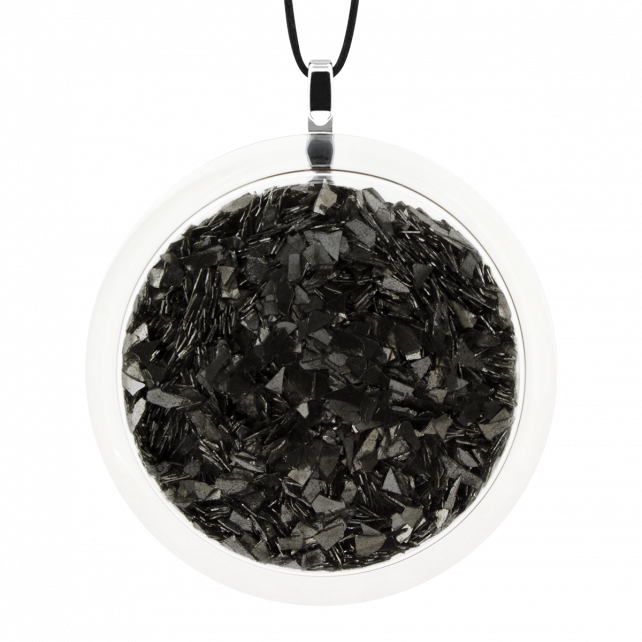 Pendentif en verre soufflé - Cachou Giga Paillettes