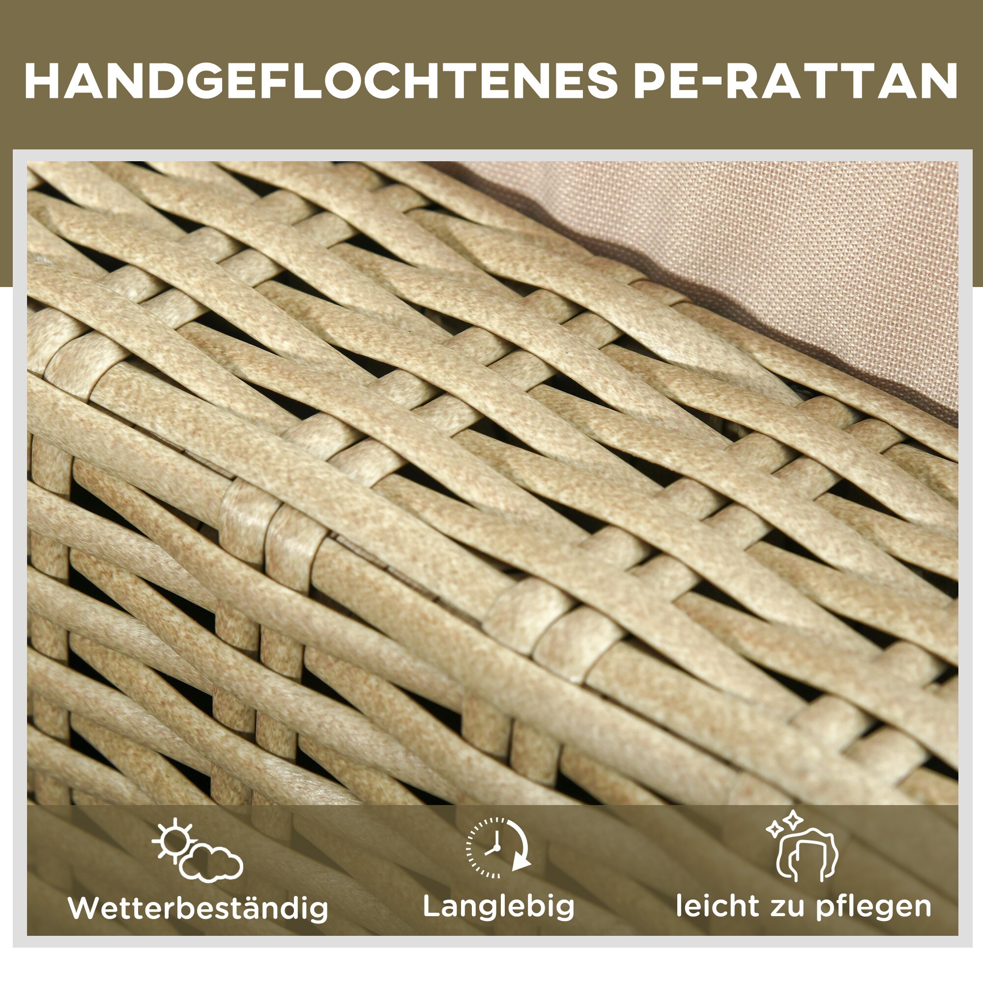 Outsunny Gartenliege mit Kissen 198 x 72 x 30 cm (LxBxH)