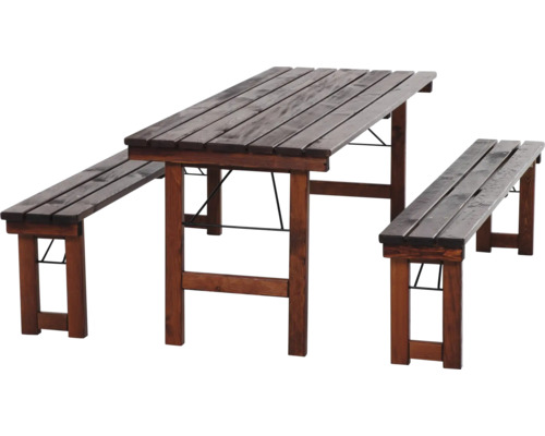 Biertentset, festivaltentset, HG tafel, 2 banken, bruin