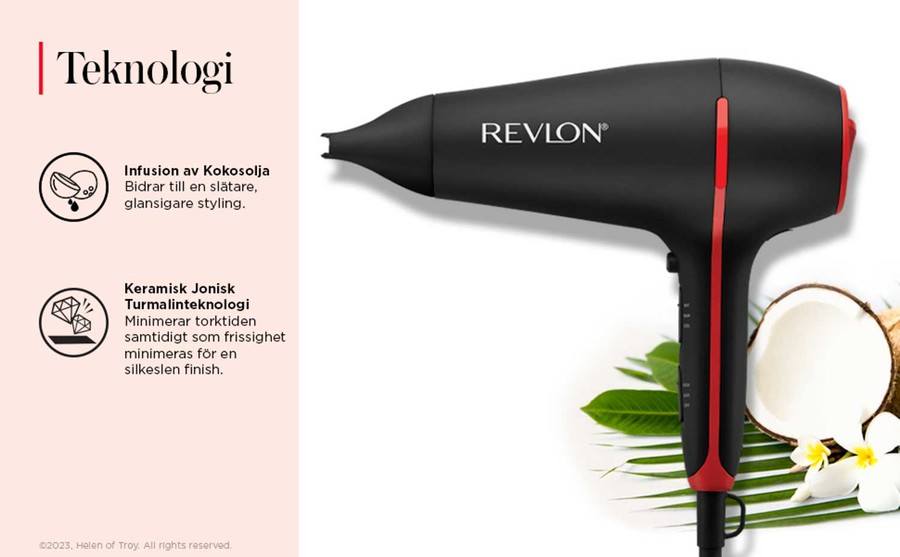 Revlon Tools Smoothstay™ Coconut Oil-Infused Hair Dryer + Volumising Diffuser