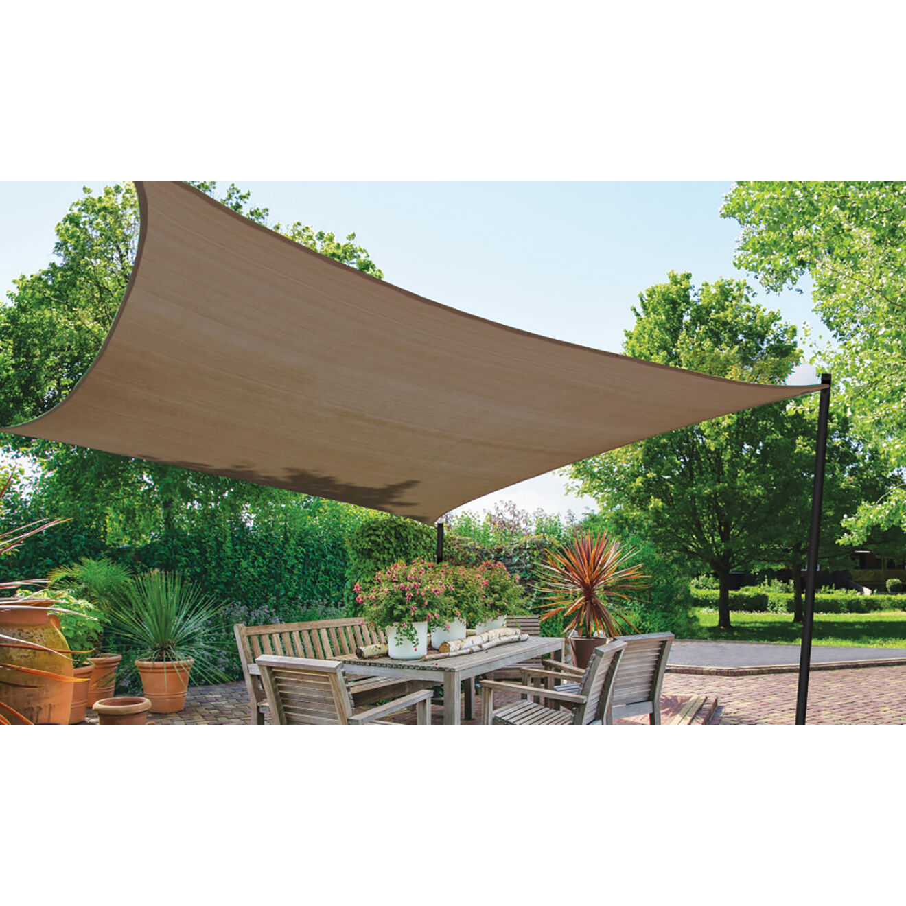 Pratik Garden Voile d'ombrage rectangulaire taupe  - 4x3 m