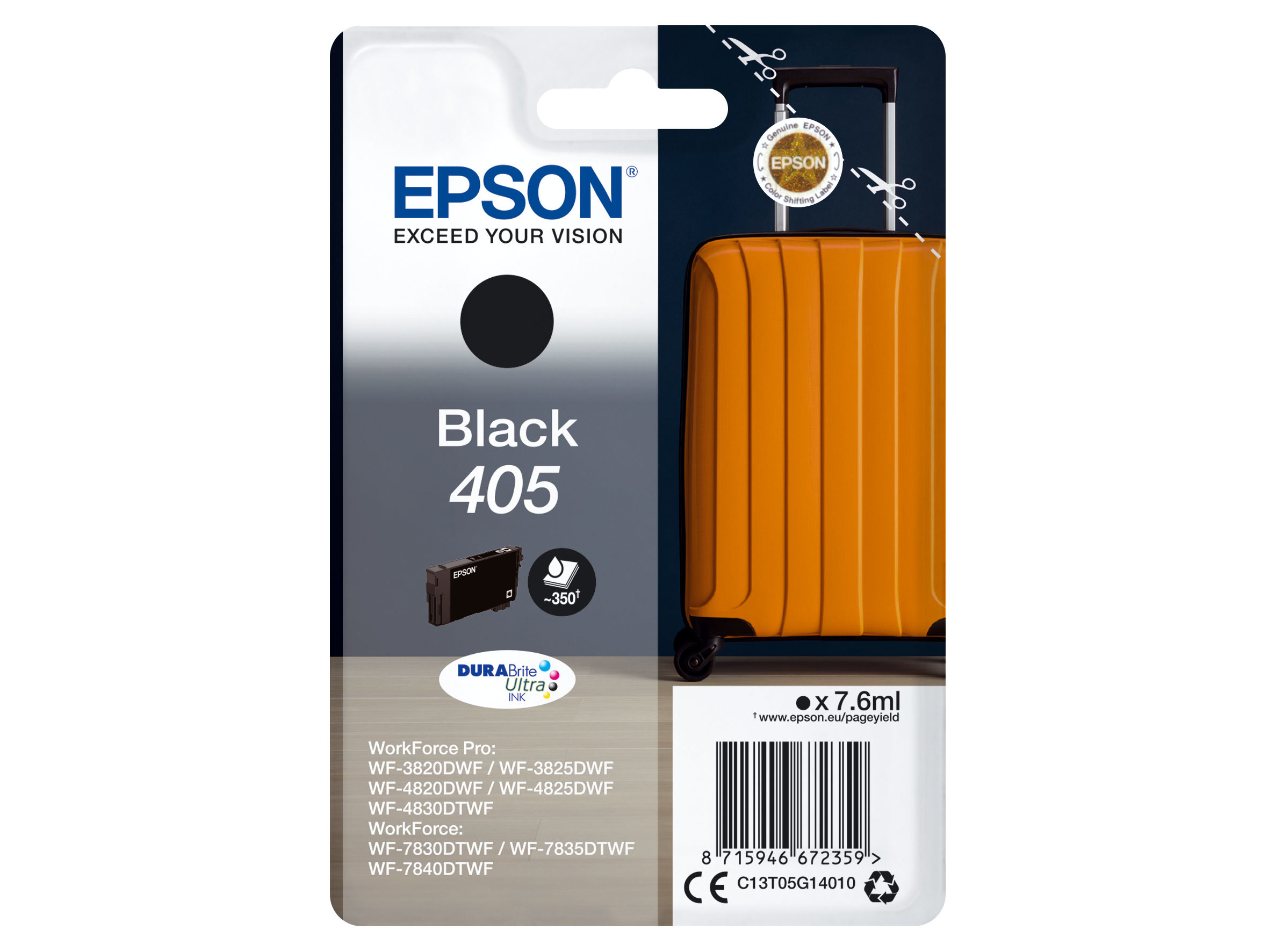 TINTEIRO ORIGINAL EPSON DURABRITE PRETO 405