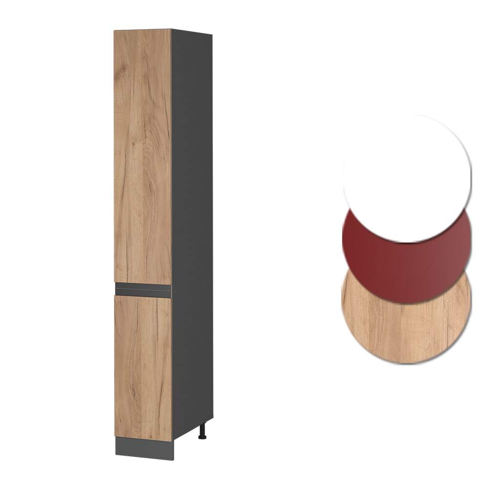 Vicco Apothekerhochschrank Küchenschrank Küchenmöbel R-Line J-Shape Anthrazit Eiche 30 cm modern