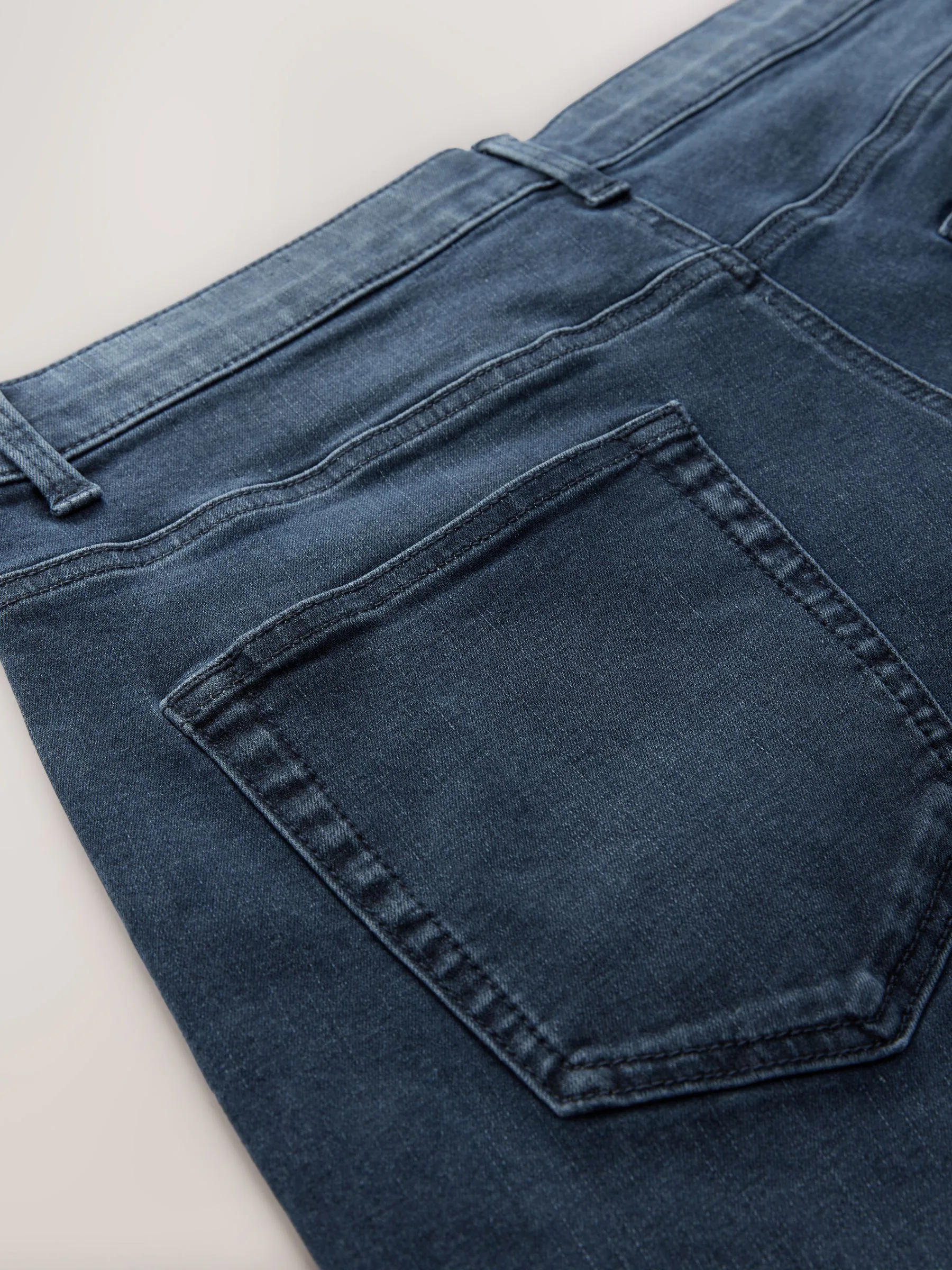 Blauw staal - Rechte, klassieke jeans met stretch