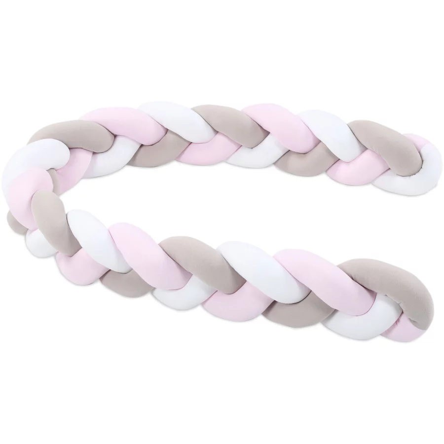 babybay® Nestchenschlange geflochten weißbeigerosa