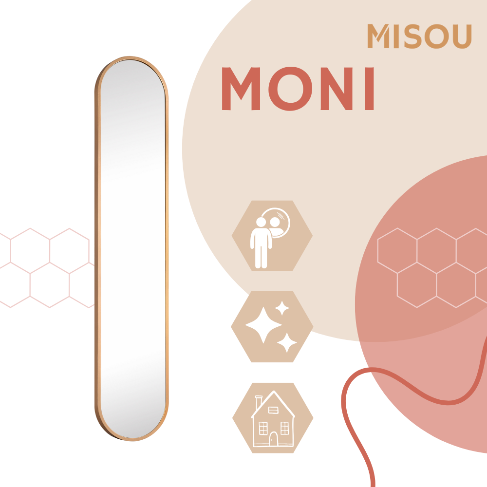 MISOU Spiegel Ovaal Moni - Goud