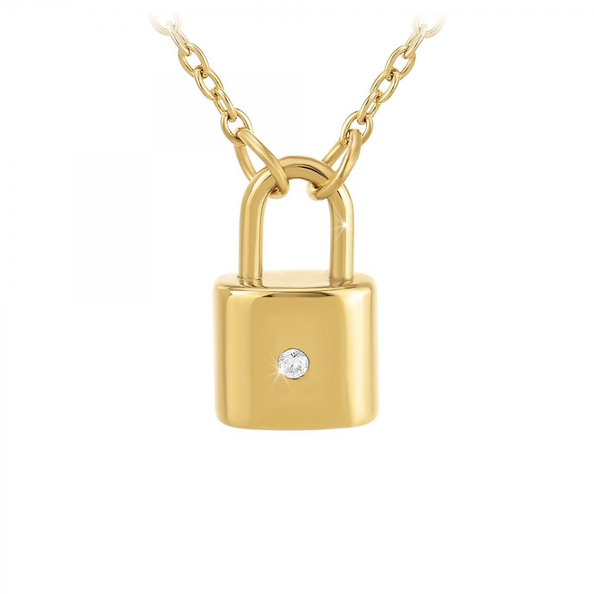 Collier cadenas par SC Bohème orné d'un véritable diamant
