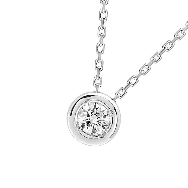 Collier Femme - Or 18 Carats - Diamant 0,14 Carats - Longueur : 42 cm