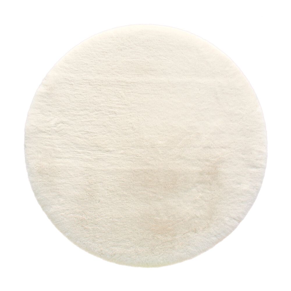 GULVTEPPE PREMIUMØ130CM NATURHVIT