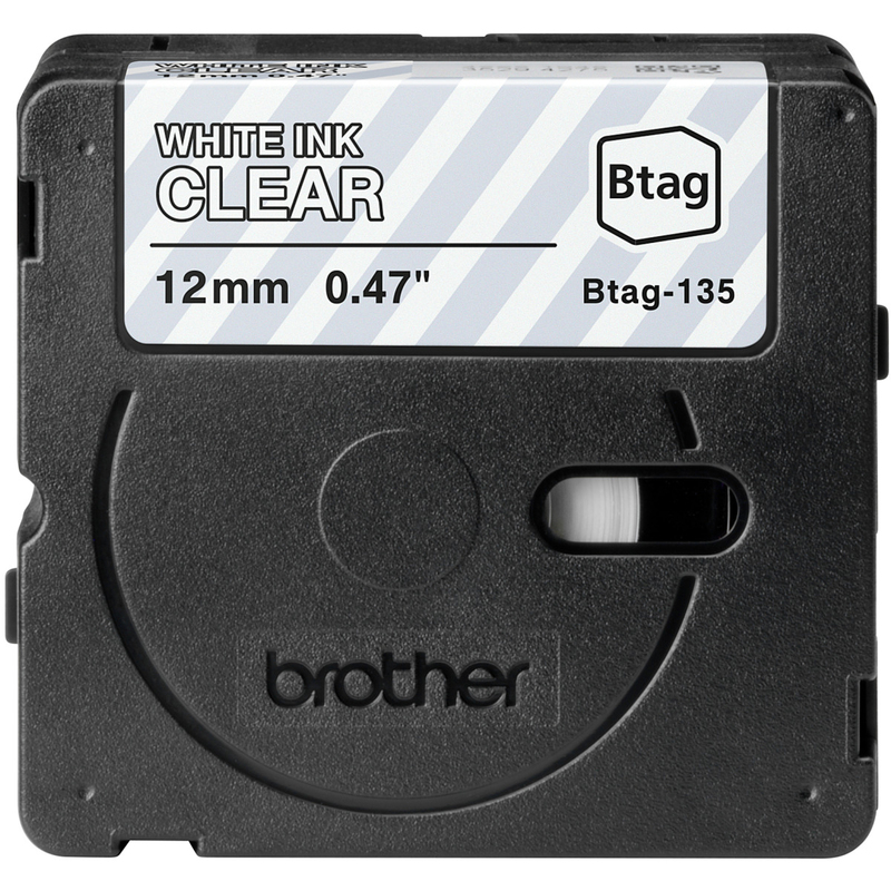 Brother P-Touch Band BTAG-135, 12 mm, weiss auf transparent