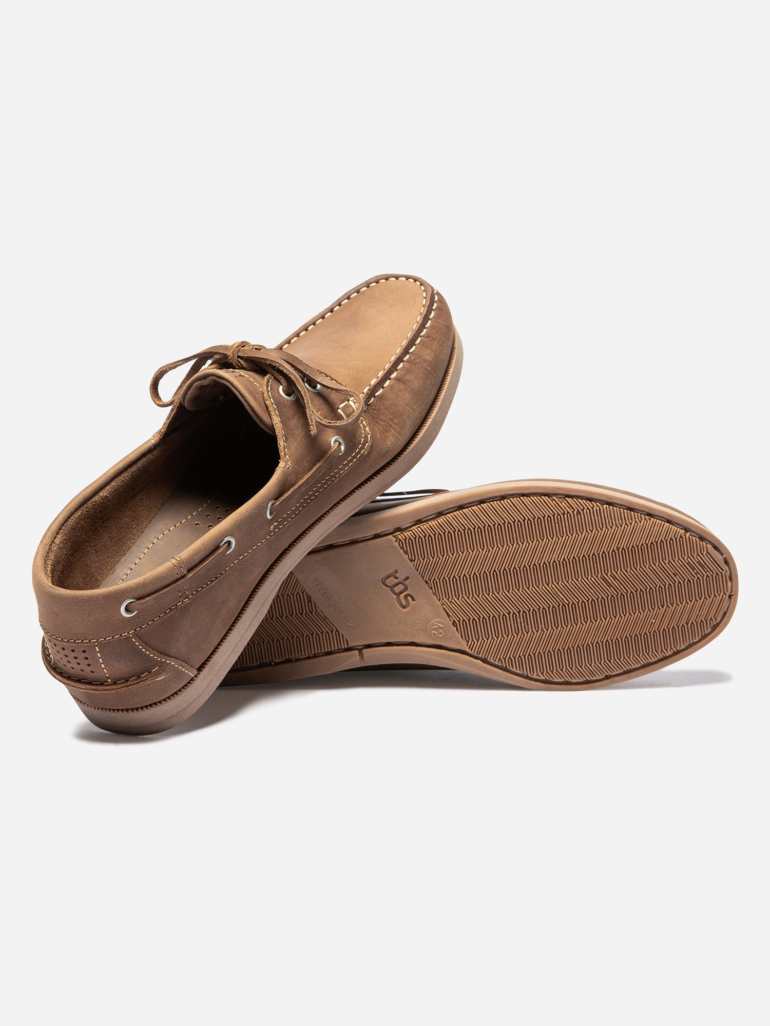 Chaussures Bateau Homme Cuir Gras Beige